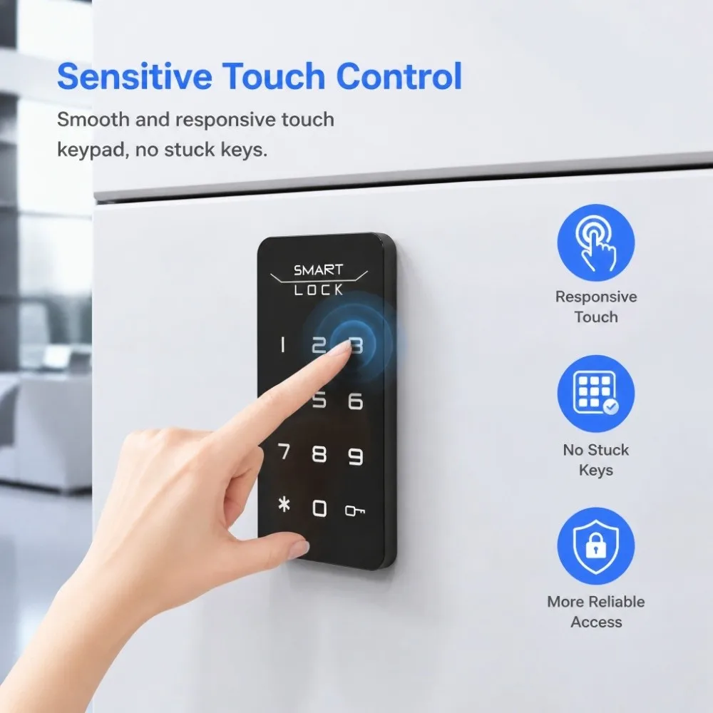 Security Touch Screen Pane Electronic Keypad Lock Keypad Entry Smart Digital Cabinet Lock Combination Password Lock School