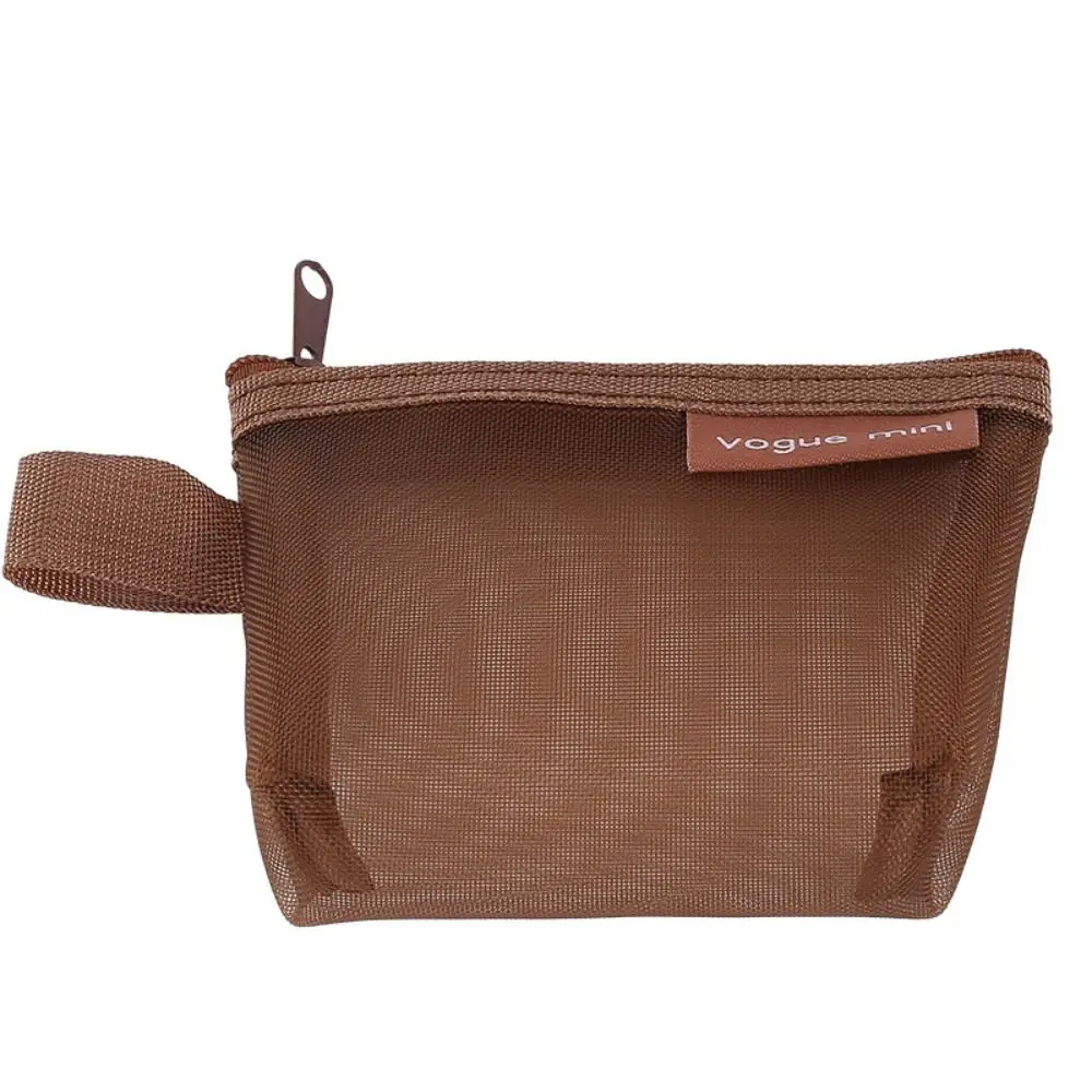 

Повседневная нейлоновая прозрачная сетчатая сумка для хранения помады, косметичка, мини-кошелек для монет, держатель для удостоверений личности, косметичка, подарок