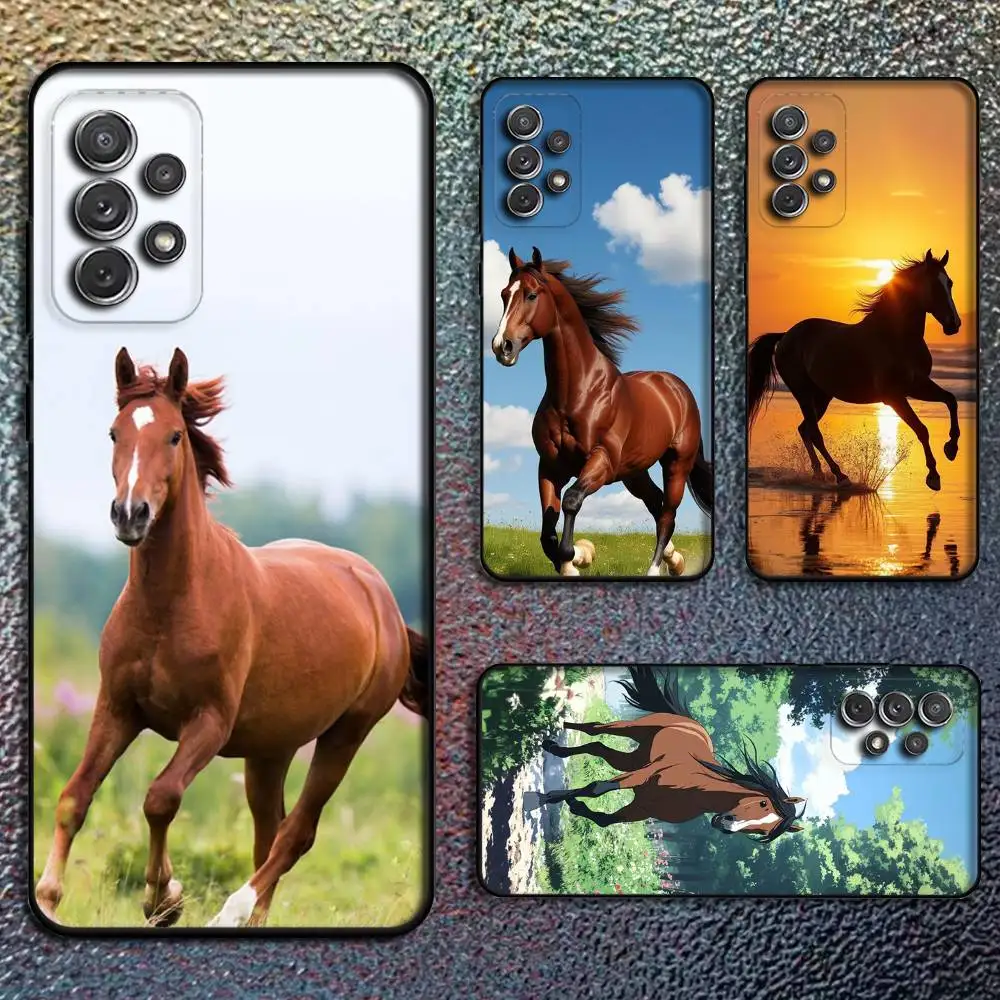 

Horse Animal Phone Case For Samsung S25,S24,S21,S22,S23,S30,Ultra,S20,Plus,Fe,Lite,Note,10,9,5G Black Cover