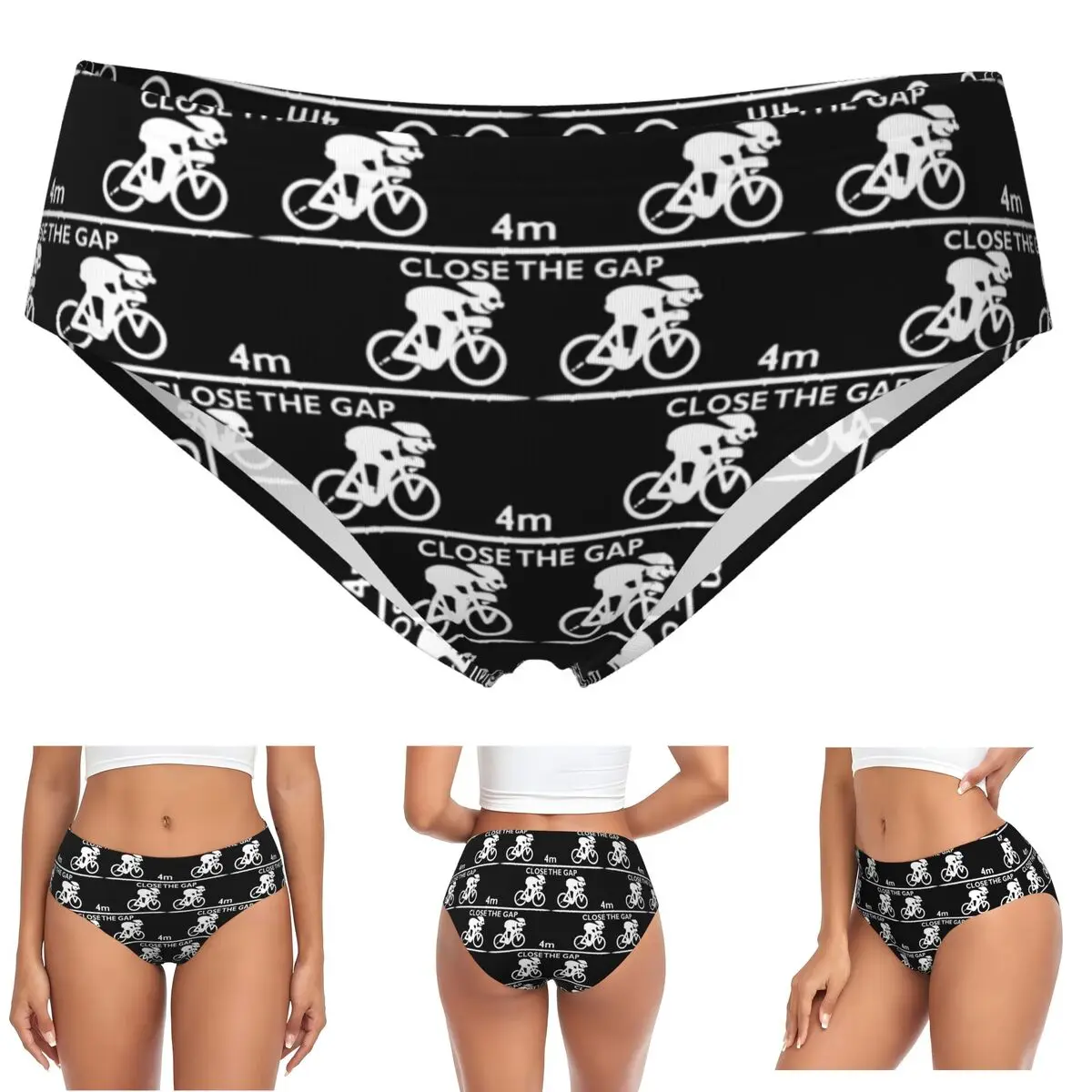 Bragas personalizadas Zwift Close The Gap, calzoncillos cómodos para mujer, ropa interior, calzoncillos femeninos transpirables