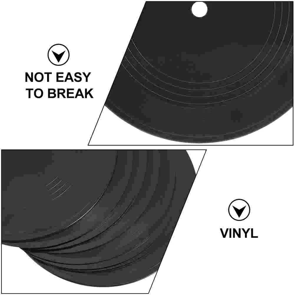 3 Pcs Vinyl Record Decoration Records Music Drinks Household Vintage Wall Interior Adornments Plastic Bar Supplies Blank