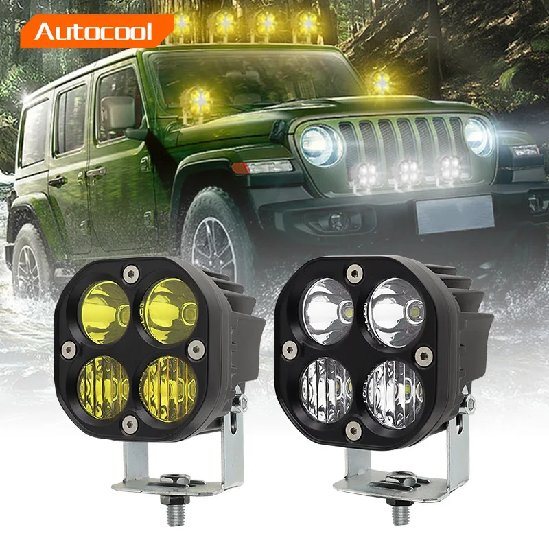 Truck LED Work Light Bar 3 Inch 40W Fog Light for Motorcycle Yellow Spotlight led Car Accessories Tractors Driving Light 12V 24V