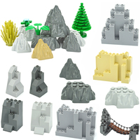 MOC Rock Panel Rockery Mountain DIY City Street View Building Blocks Hill Stone Bricks Compatible 23996 Assembles Particles Toys