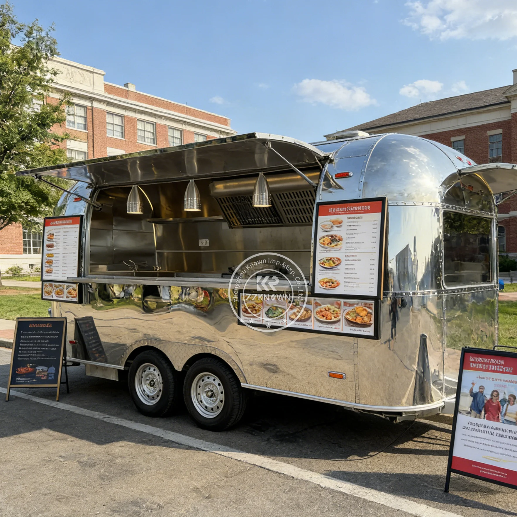 Remolque de Comida Rápida Móvil de Alta Calidad para Pollo Frito y Waffles, Camión de Catering con Equipamiento de Cocina Completo