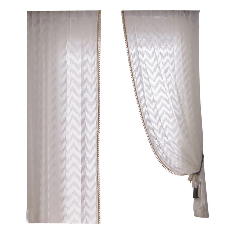 Translucent and Opaque, Nordic Light Luxury, Modern and Simple Ripples  Curtains for Living Dining Room Bedroom  Custom Size