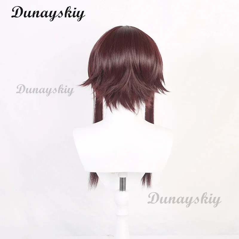 Parrucca cosplay Megumin anime corta rosso scuro marrone capelli sintetici resistenti al calore parrucche per feste di Halloween berretto per parrucca personalizzato