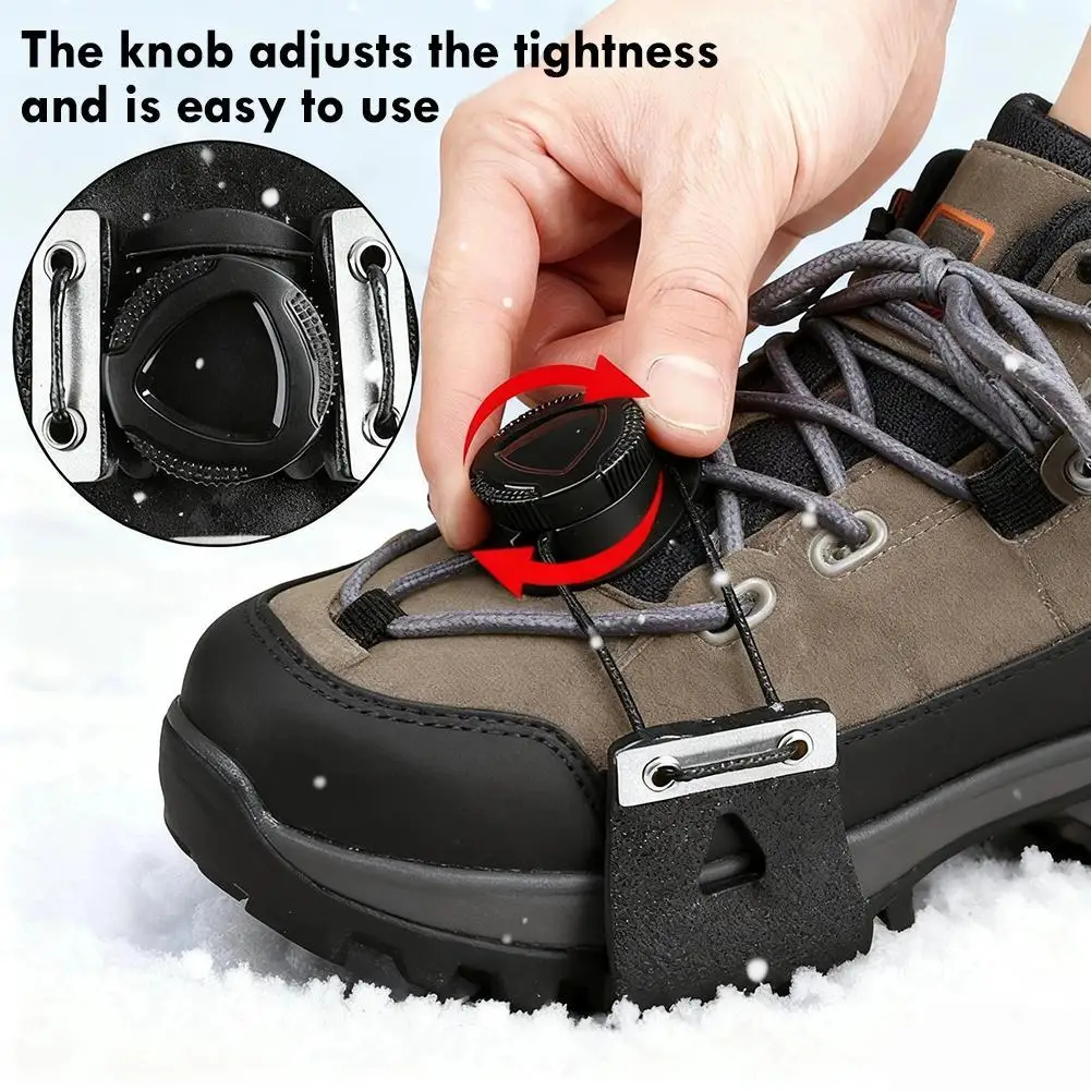 1 par de tacos ajustables de 5 picos, tacos de montañismo, cubiertas de zapatos con garra de nieve Unisex para exteriores, accesorios para caminar y senderismo