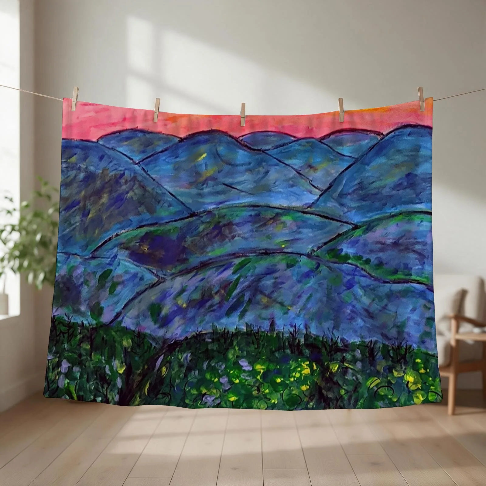 Blue Ridge Mountains Throw Blanket Giant Sofa Blankets For Baby Large Vintage Blankets