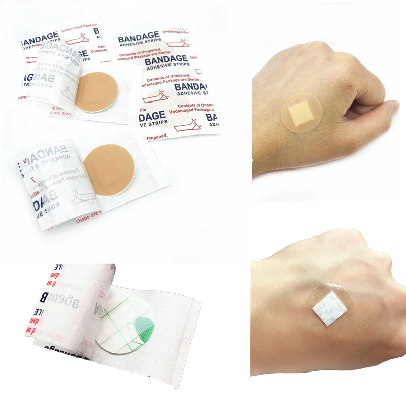 50 sztuk/zestaw przezroczysty nieprzezroczysty plaster okrągły opatrunek na ranę łatka pierwszej pomocy przylepny plaster koło bandaże samoprzylepne