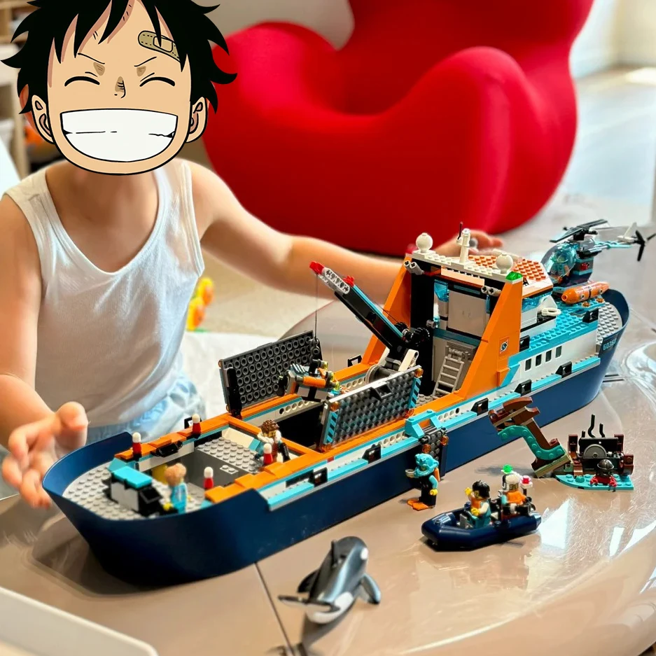 

815PCS City Series Arctic Research Ship Model Building Blocks 60368 Creative Assembly Bricks Decor Toys For Kids Christmas Gifts