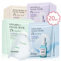 20 piezas BIOAQUA Centella mascarilla Facial de colágeno VC hoja hidratante refrescante máscaras ácido hialurónico mascarilla Facial productos para el cuidado de la piel