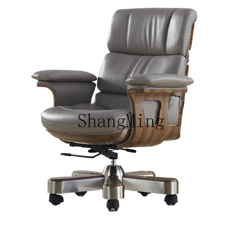 CL  solid wood leather high-back luxury computer chair comfortable sedentary office chair