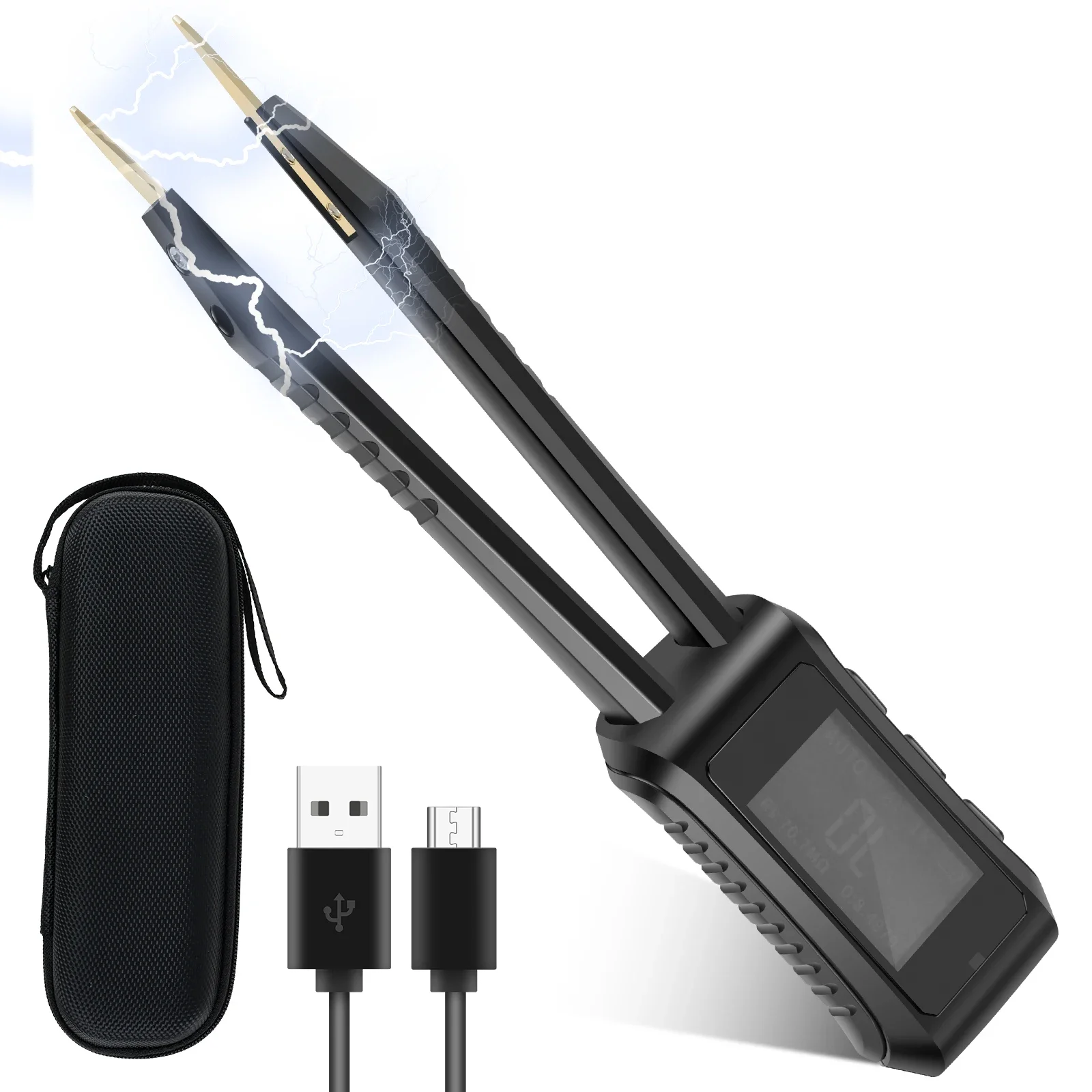 

Tweezer Style LCR Meter with LCD Display Professional LCR Meter Tweezer Automatic Component Recognition Tester for Resistance