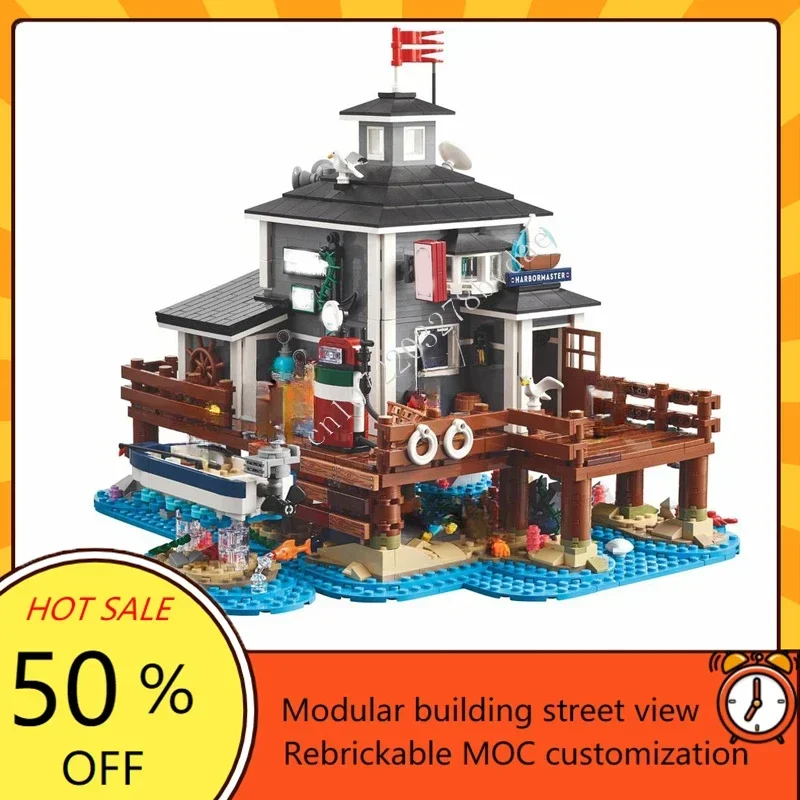 2419PCS Harbormaster's Office Modular MOC Creative street view Model Building Blocks Architecture DIY Education Assembly Gifts