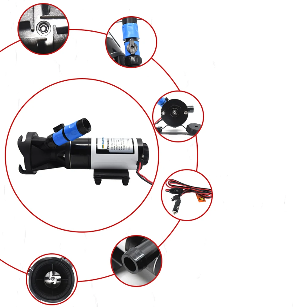 مضخة طاحونة مياه الصرف الصحي للمرحاض 12 فولت/24 فولت RV/ليخوت، 45.0 لتر/دقيقة، مقاومة للماء بالكامل، تدفق عالي #5