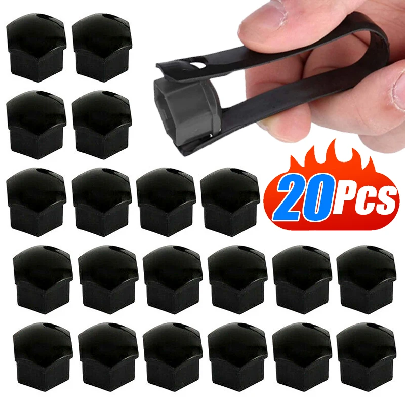 17/19/21mm 20Pcs Car Wheel Nut Bolt Caps Auto Hub Screw Cover Plated Anti-Rust Car Tire Screw Caps Car Exterior Decoration