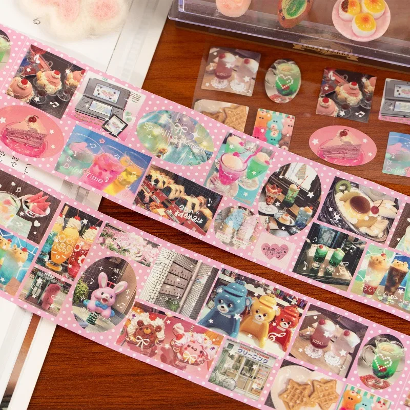 

Винтажная наклейка «Время десерта», кавайная ретро-стикер для скрапбукинга, журнального декора, наклейка с милым мультяшным животным, чехол для ноутбука, телефона, наклейка