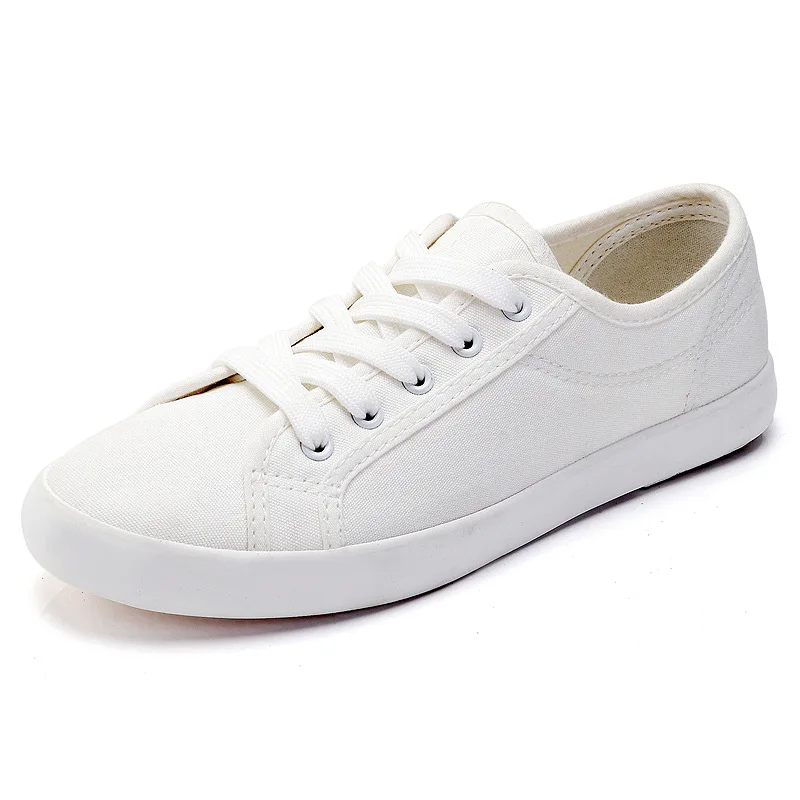 Low Top Small White Shoes Women\'s Shoes Version Canvas Shoes Simple Students Breathable White Comfortable Couple Shoes