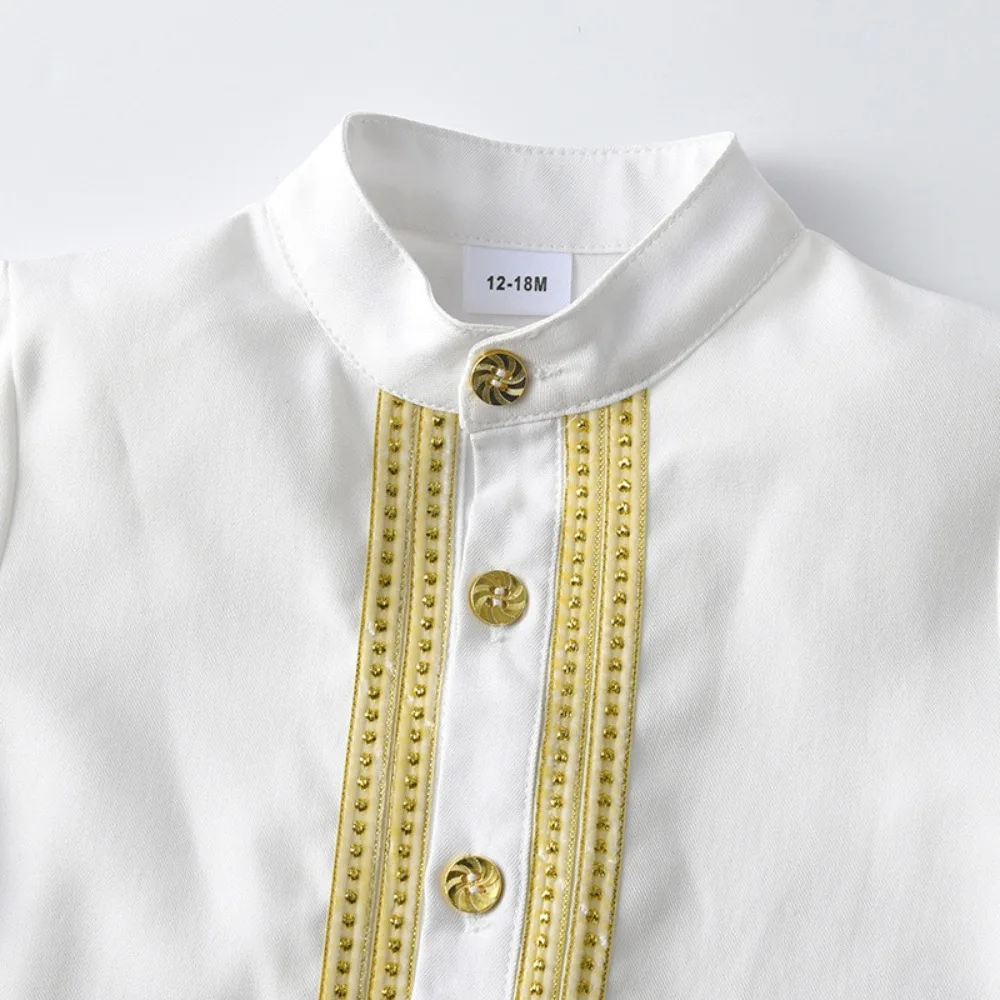 ¡En stock! Conjunto de Thobe bordado paquistaní: disfraz de adolescente para niños de estilo árabe para mercados de Oriente Medio