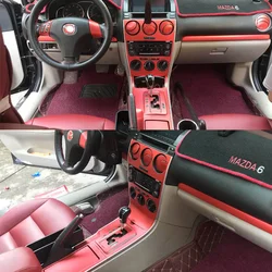 For Mazda 6 2003-2015 Interior Central Control Panel Door Handle 5D Carbon Fiber Stickers Decals Car styling Accessorie