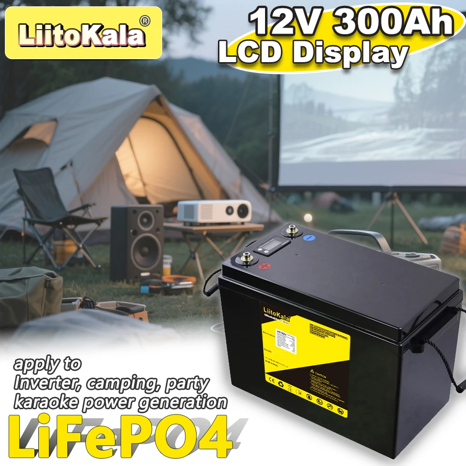 

Легкая литиевая батарея LiitoKala, 12 В, 300 Ач, всего 24 кг, 8X, длительный срок службы, чем свинцово-кислотный аккумулятор для электрической лодки/гольф-кара/обновки