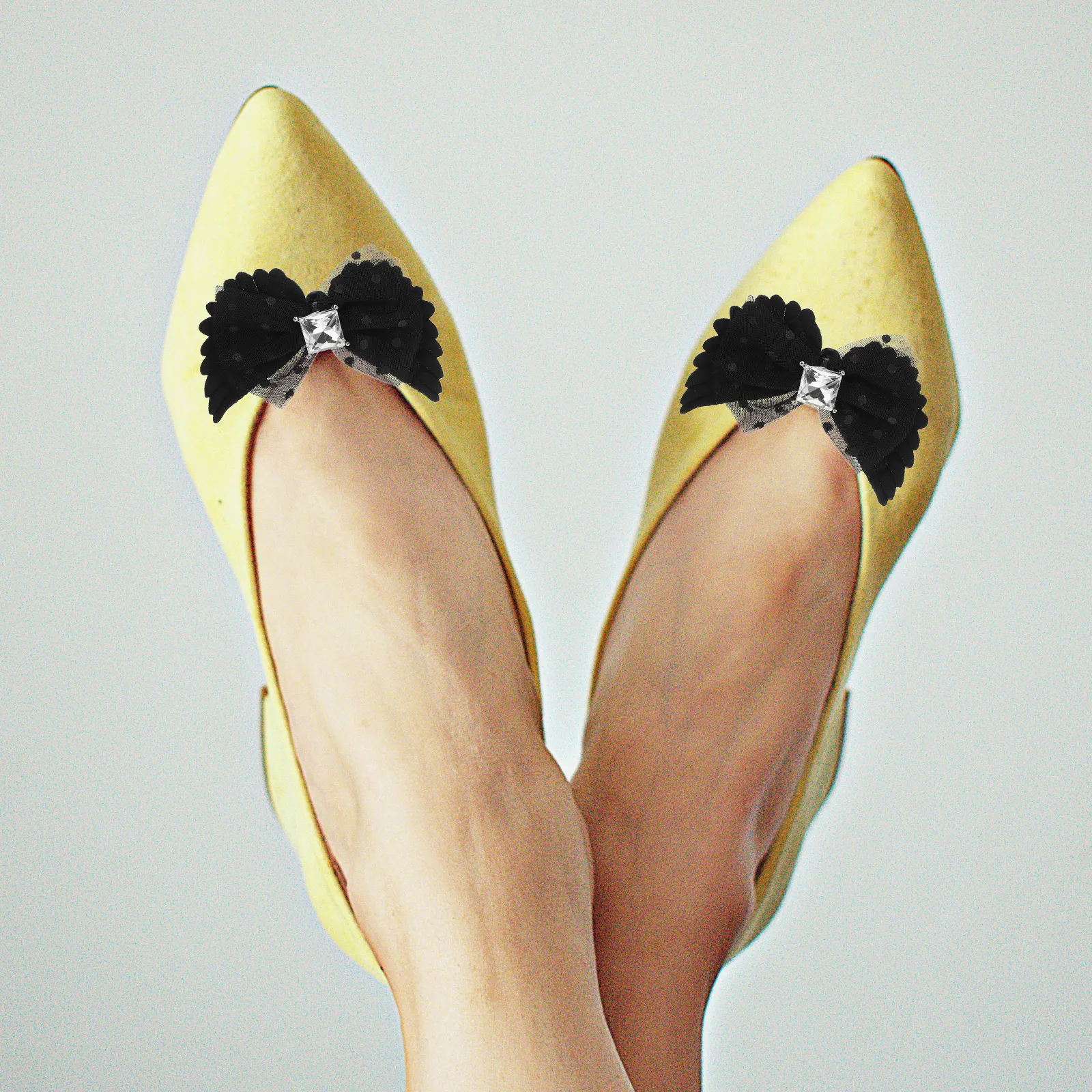 

2pcs Bowknot For Women Detachable Heel Accessories Decorative Charms Wedding Party Office Wear Removable Shoe Buckles Bow Clips