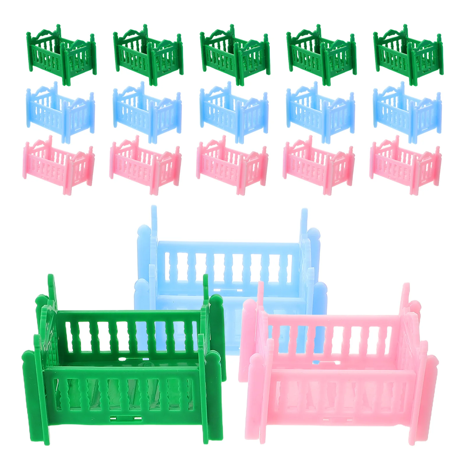 

18 Pcs House Furniture Dollhouse Decorations Bedroom Ornaments Children's Simulation Crib Toy