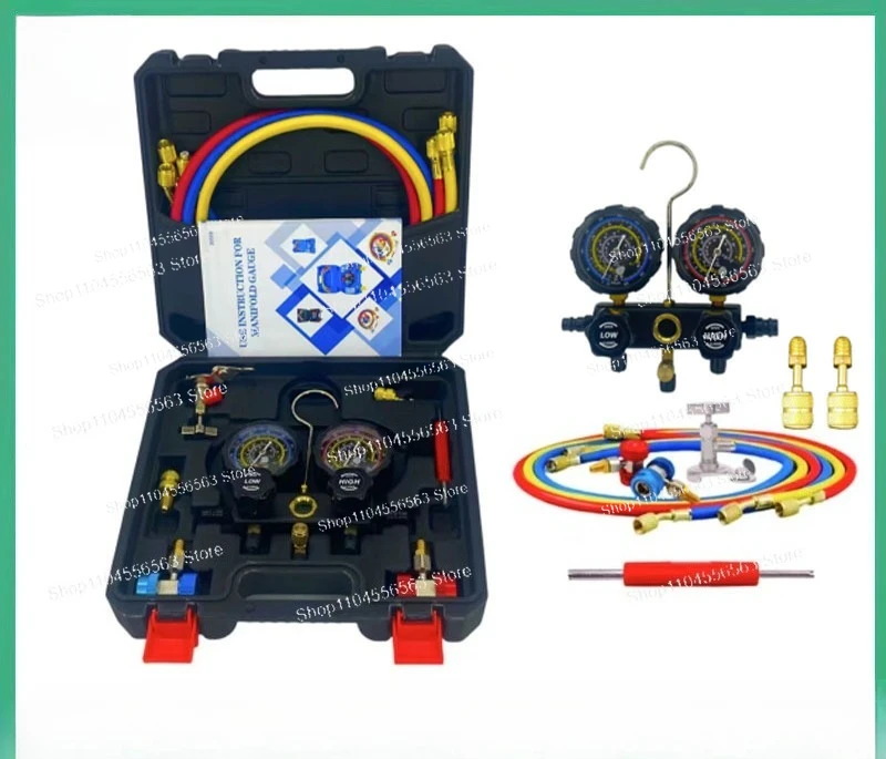 

R134a Refrigerant Gauge Set, Multi-Gas Manifold for R410a R22 R404a AC Pressure Testing