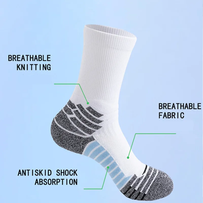 Man Basketball Socks Football Accessories Non-slip Bike Trail Running Training Anti-slip Sports Socks For Male Cycling Camping