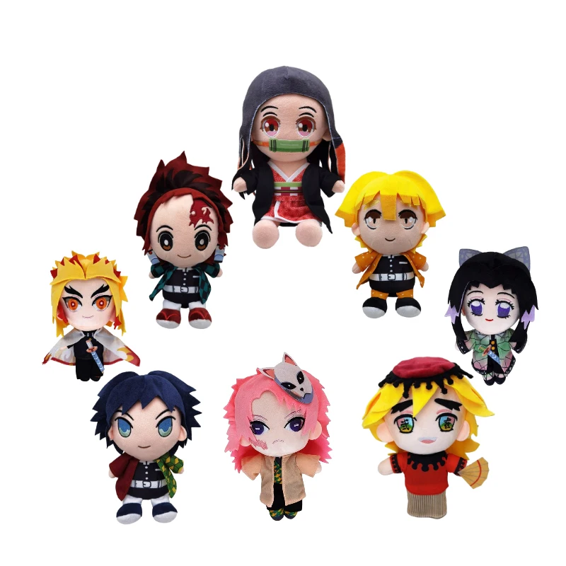 Devil's Blade อะนิเมะตุ๊กตายัดไส้ของเล่นน่ารัก Dolsl Demon Slayer มังงะตุ๊กตา Kimetsu ไม่มี Yaiba Tanjiro Nezuko เครื่องประดับของขวัญเด็ก