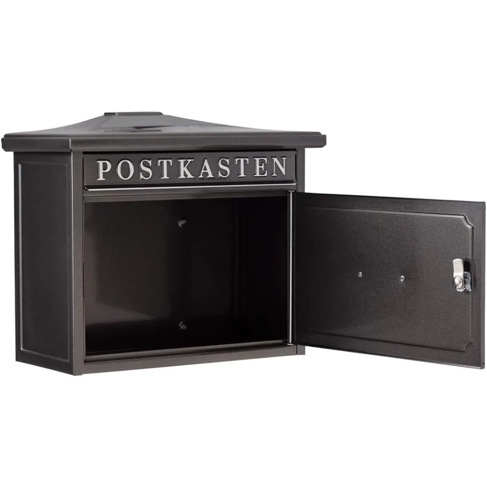 BURG-WÄCHTER - صندوق بريد كلاسيكي مع عمق مريح، تنسيق دخول A4، فولاذ مجلفن، Sylt 1883 E، خردة معدنية