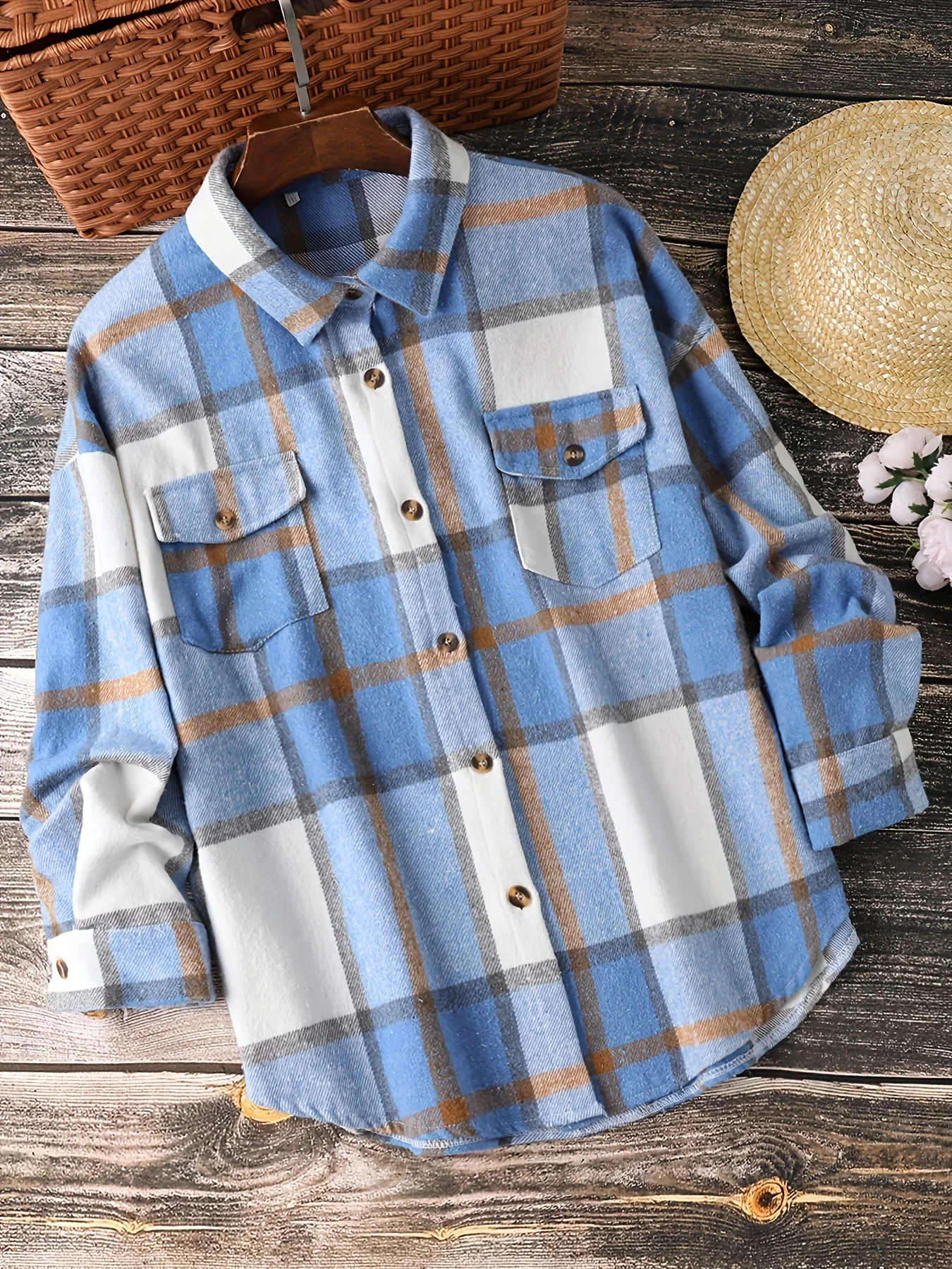 เสื้อเชิ้ตผ้าสักหลาดแขนยาว ลาย - Winter Clothing For Women บทวิจารณ์และราคา