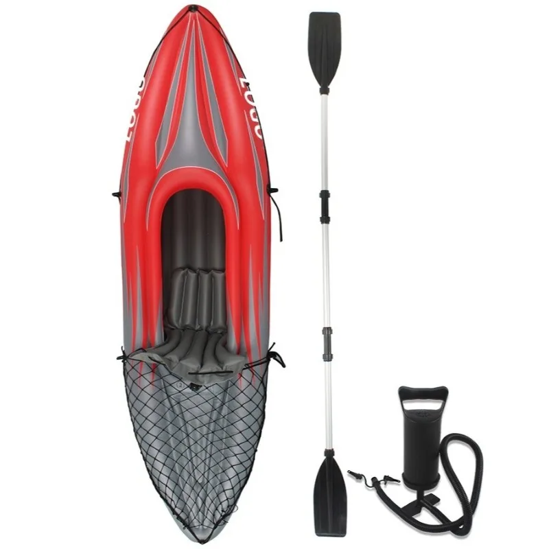 قوارب الكاياك المحمولة الملونة القابلة للنفخ - معدات اللعب المائية للسفر في الهواء الطلق، كاملة مع مجداف ومضخة هواء #2
