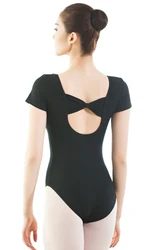 Women Summer Short sleeve Round Collar Ballet Leotards For Adult Spandex Dance Bodysuit Costume Ballerina Clothes For Dancing