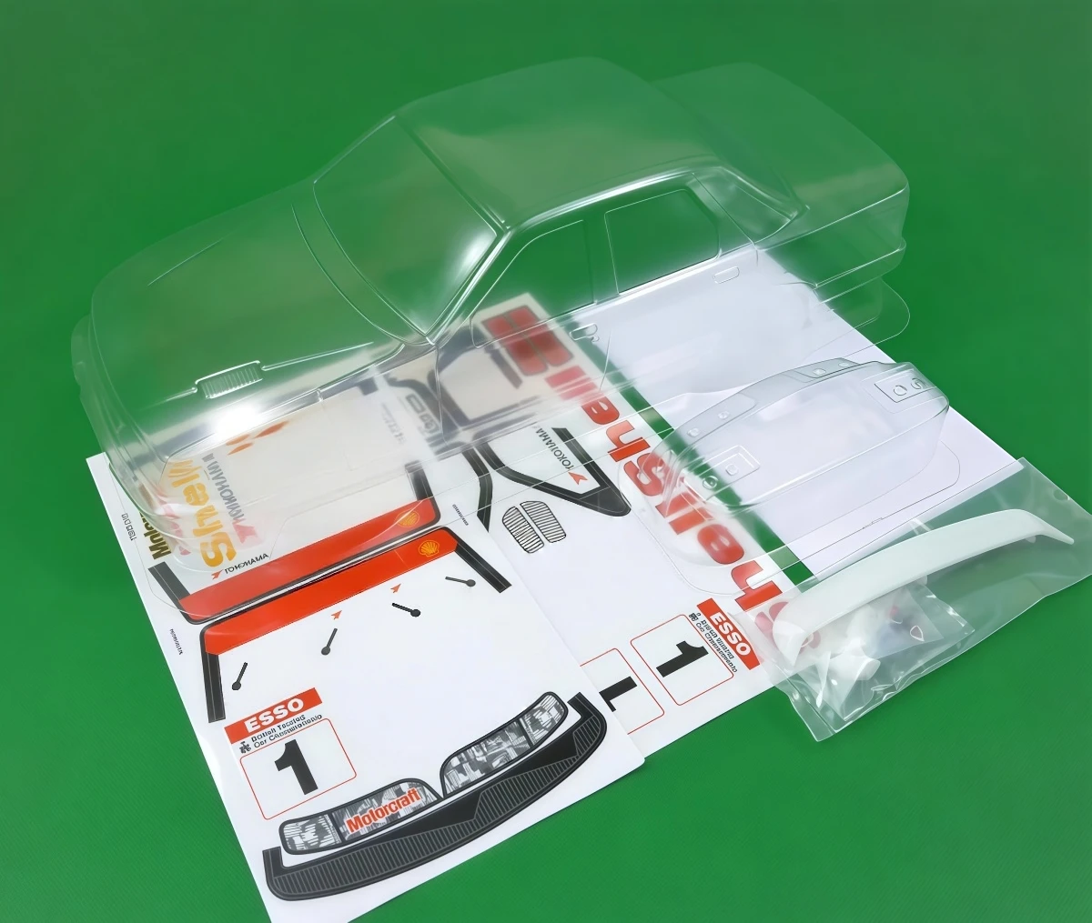 TC028 1/10 Sierra Sapphire Clear PC Body Shell 190mm With Light Buckets & Side Mirrors and Decals For 1/10 RC Touring Rally Car