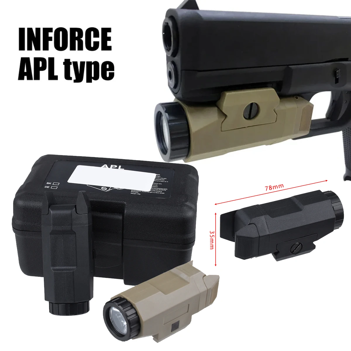 Tactical INFORCE APL APL-C Scout Light FOR PistolGun Light Airsoft Ar15Ak47 Fit Picatinny Rail Hunting Constant/Momentary/Strobe