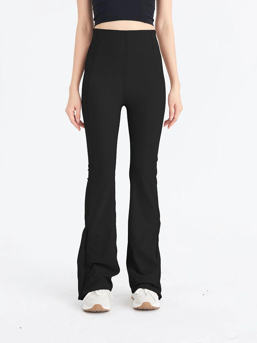 Yoga-Hose mit hoher Taille, Schlitz, elastische Taille, schlankmachend, lässig, gerades Bein, lange Hose, Outdoor-Kleidung, klassisch, empfohlen, 2025, neue Sle