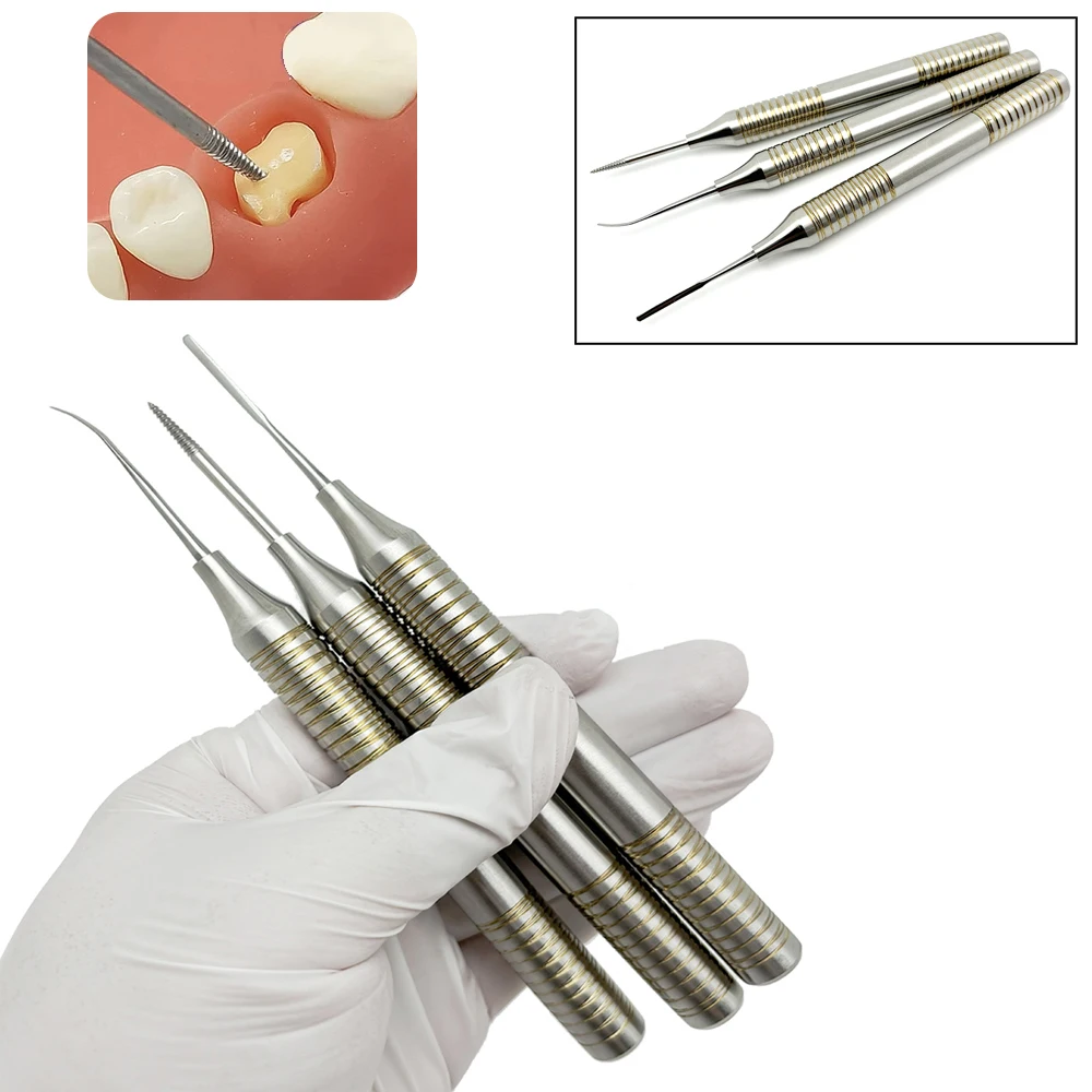 1kit Dental Gingival Separator Root Stump Extractor Dental Flex Periotome Power Kit Dental titanium tips Tooth Extraction Screw