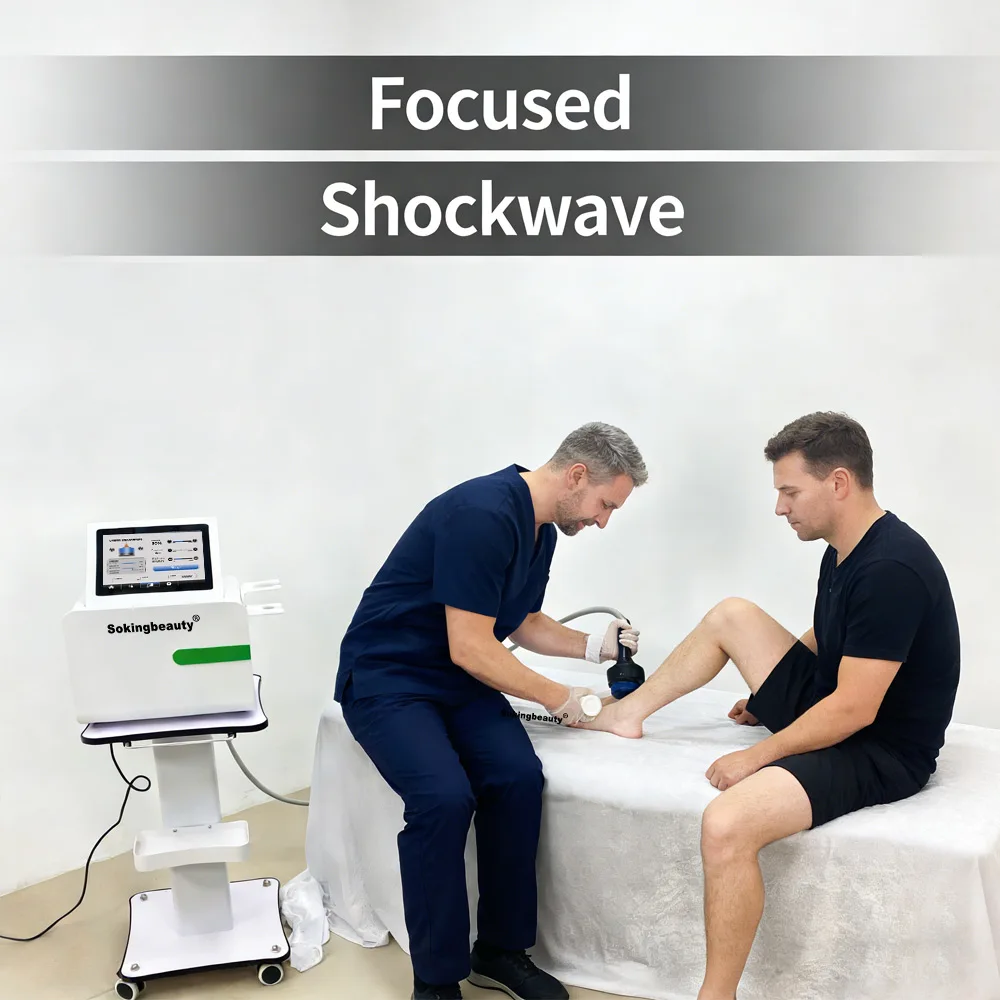 Focused Shock Wave Machine for Shoulder Massage Improve  Circulation and Inflammation Reduction With Penetration 0 to 66mm