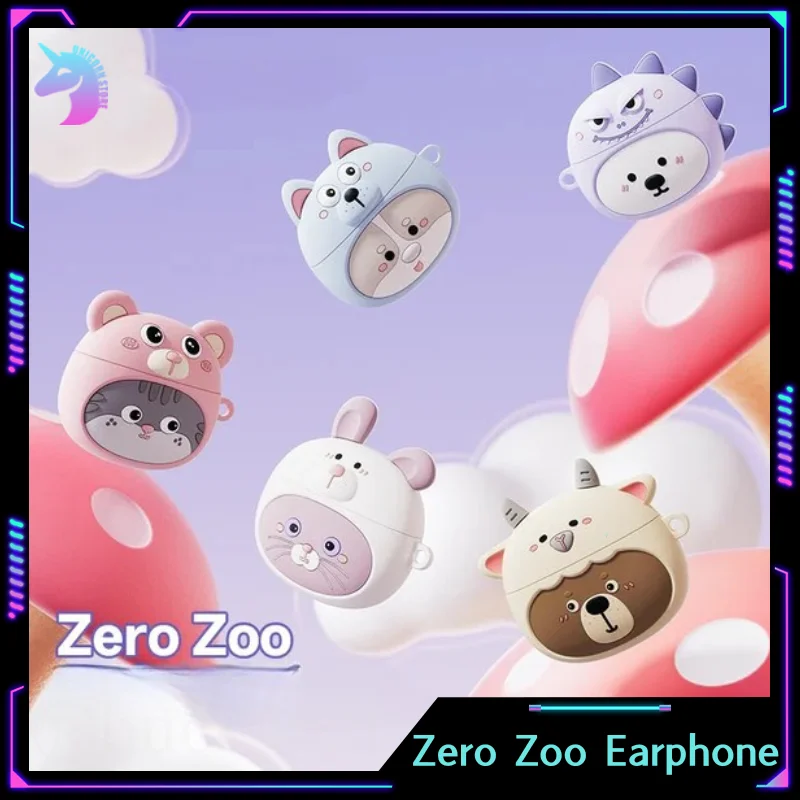 Беспроводные Bluetooth-наушники Zero Zoo, наушники-вкладыши с милыми животными, защитный чехол, индивидуальный чехол для наушников
