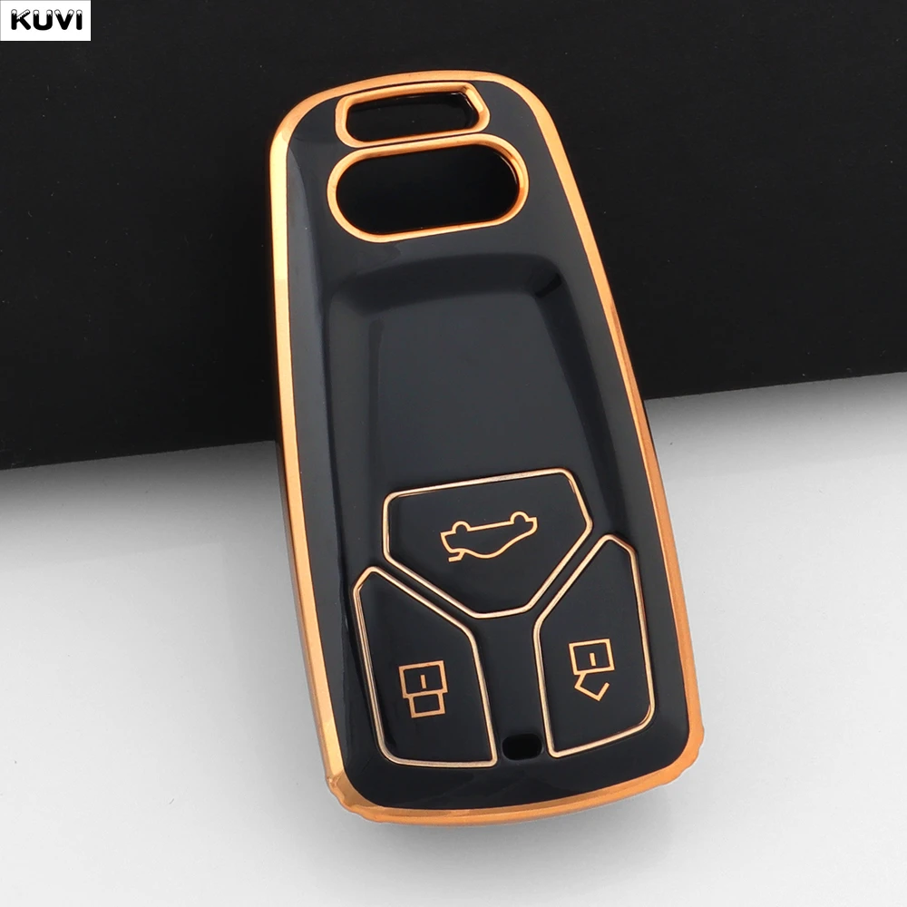ABS Remote Key Cover Shell For Audi 2017+ A4 A5 Q5 Q7 TT – Anti-Dust Carbon Painted