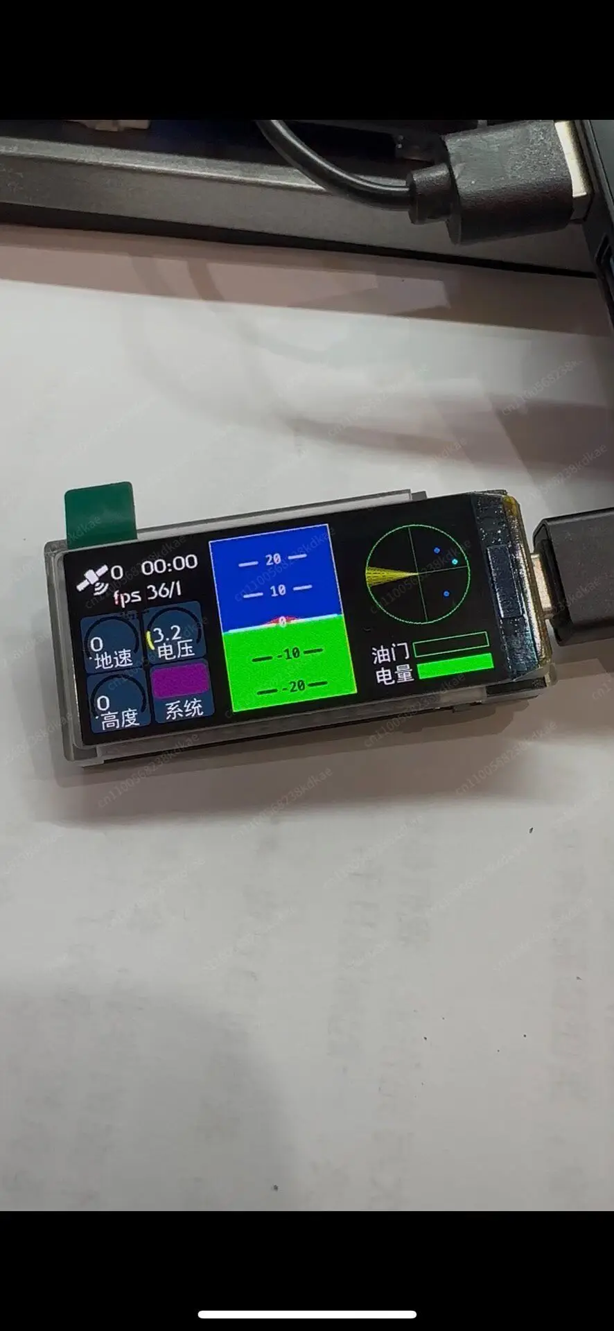RC FPV Cockpit Telemetry Gauge, Real‑Time Flight Data Display for Fixed‑Wing Aircraft Model