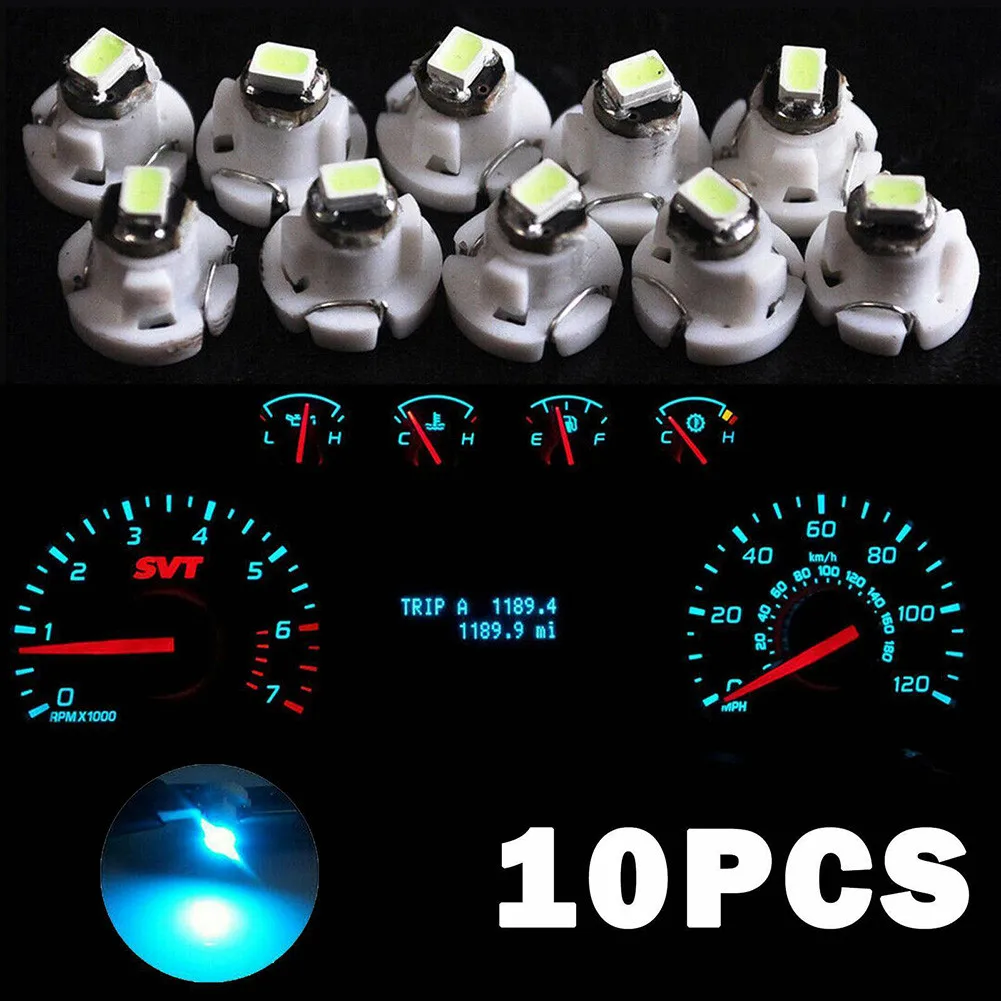 Car Bulbs T4.2 Climate Flat Top Gauges Ice Blue Instrument Kit LED Light 10mm Neo Panel 12-14VDC Repalce Wedge