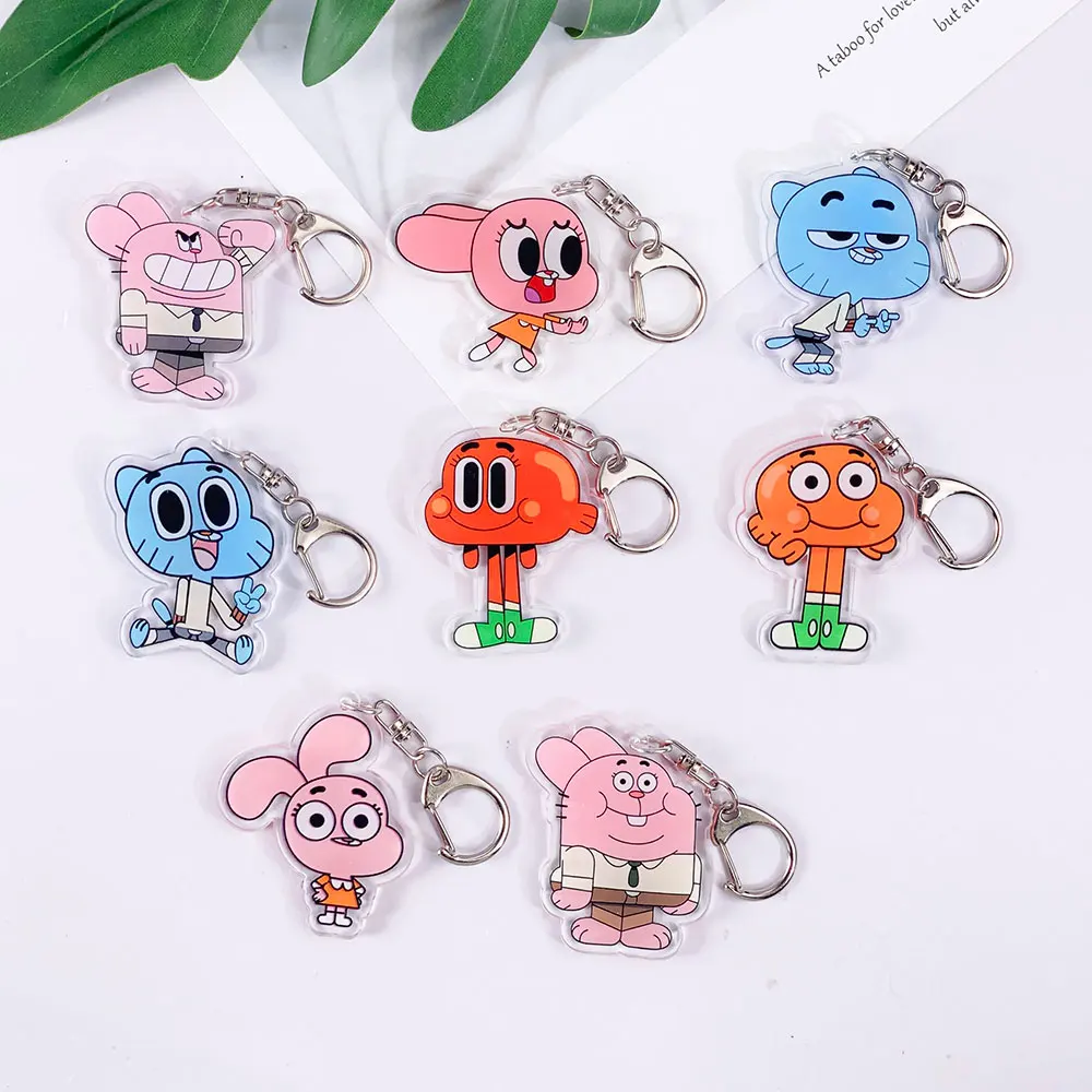 【セール中】アニメ ガムボールの素晴らしい世界 面白い かわいい キーホルダー アクセサリー アクリル バッグチャーム リュックサック ペンダント キーリング ファンへのギフト