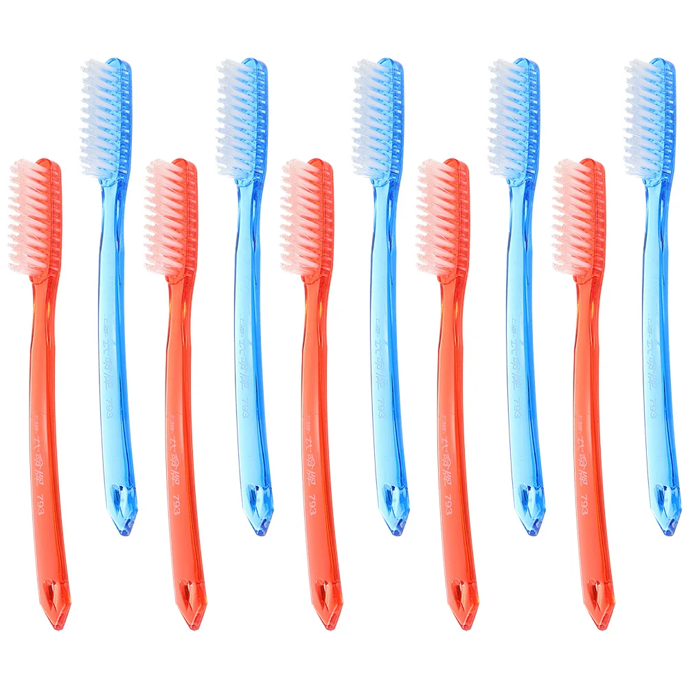 Lot de brosses à dents en plastique à poils super durs pour adultes et enfants, tête de brosse à dents, grand prix, livraison aléatoire, voyage pour personnes âgées, 10 pièces, 12 paquets