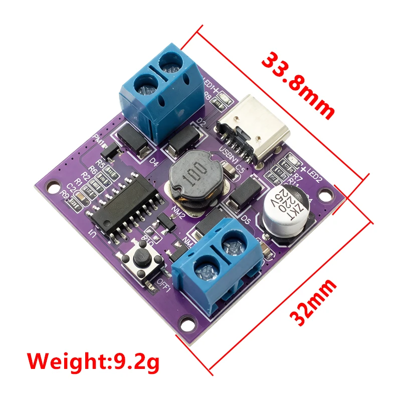 1/3PCS DC Motor Driver Module  with 3-Speed Control, Lithium Battery Input for Brushed DC Motor Speed Regulation  5V/7V/9V