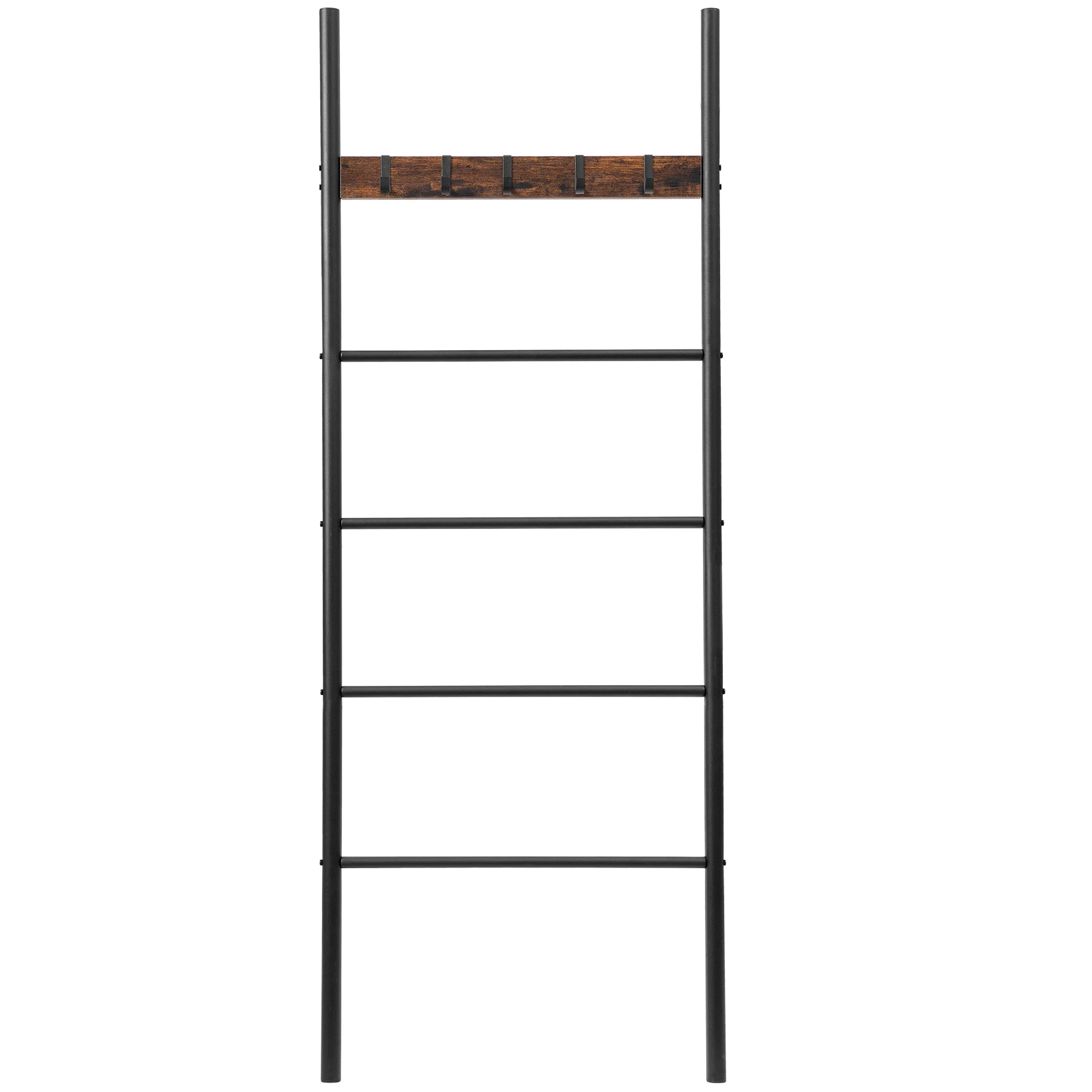 HOOBRO Towel Blanket Ladder 5-Tier Towel Ladder Quilts Rack With 5 Removable Hooks Towel Drying and Display Rack For Bathroom