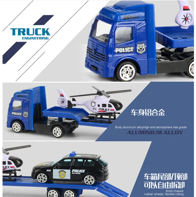 新しい子供のおもちゃ慣性シミュレーションカーモデルミニ合金消防工学シリーズセットスライド式子供のおもちゃB076