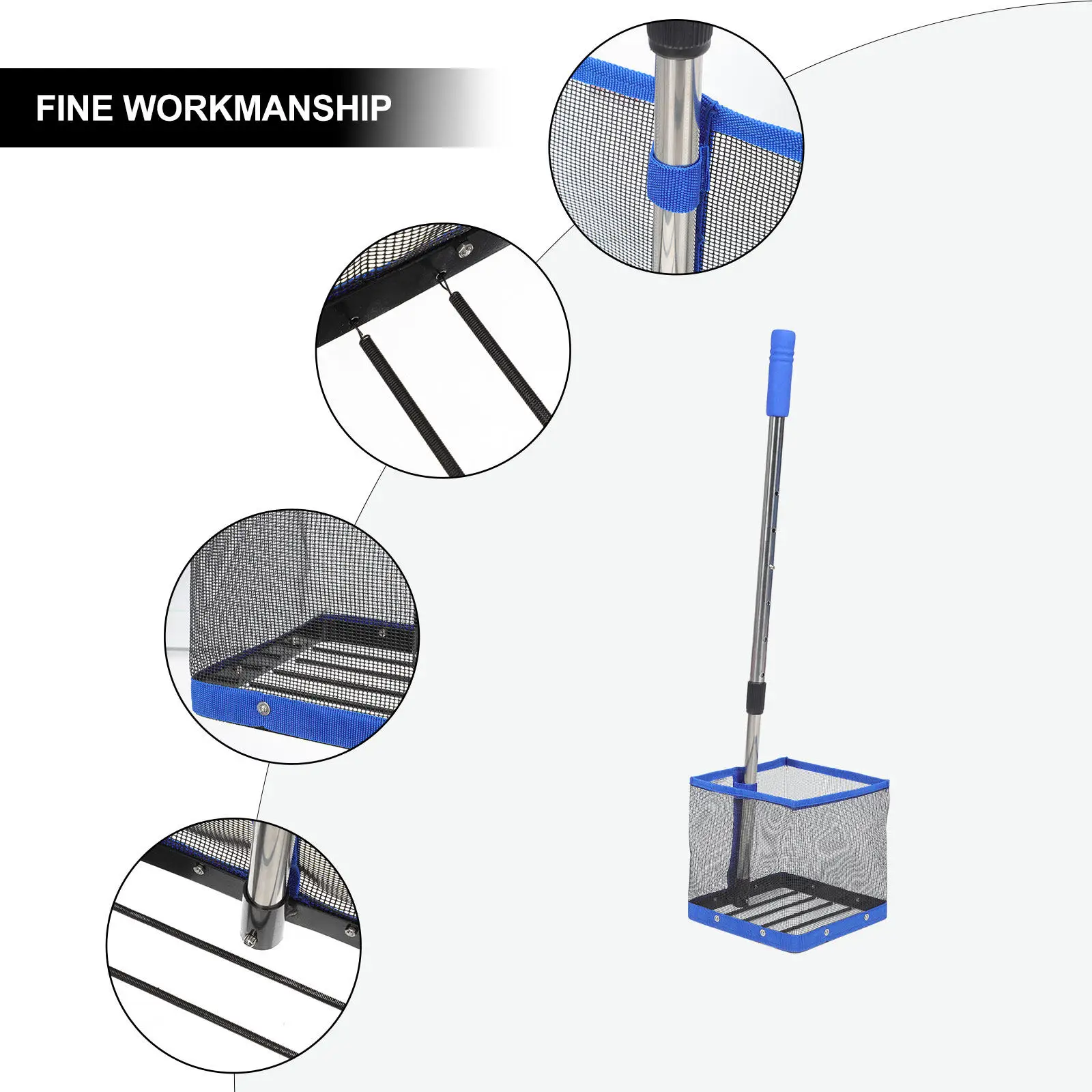 Portable Tennis Ball Picker Telescopic Retractable Handle Table Tennis Ball Collector Pong Retriever Easy Use Nylon Picker