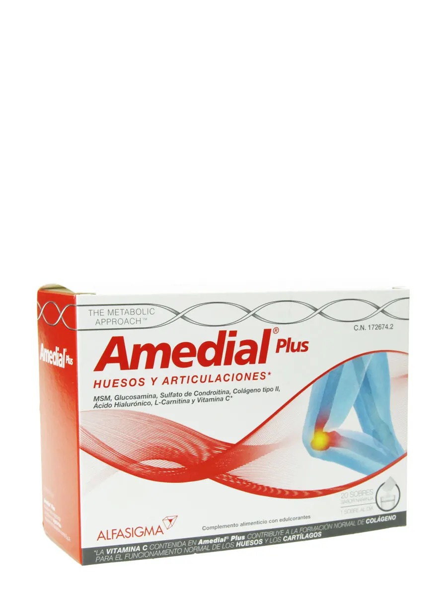 Amedial plus bones and joints 20 sachets-food supplement for joints and bones with clucosamine, collagen and hyaluronic acid